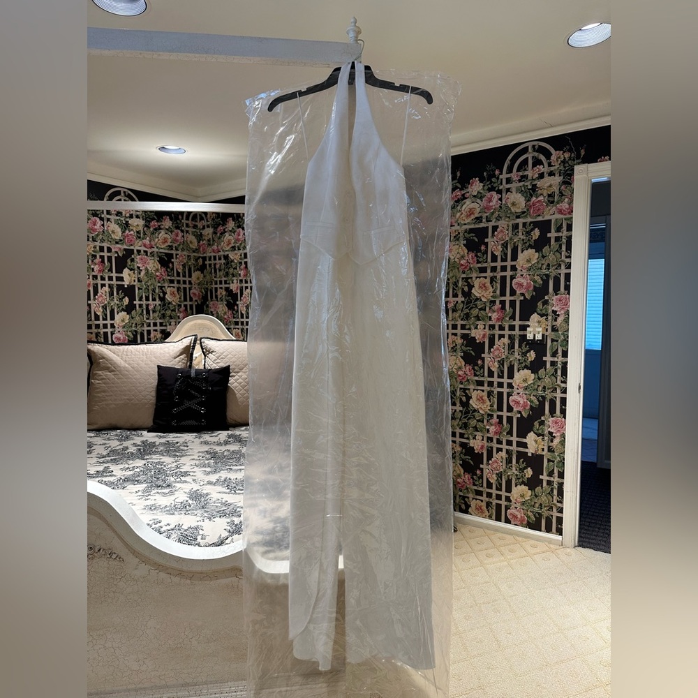 Alice + Olivia Robin Mixed-Media Halterneck Jumpsuit - Picture 8 of 11